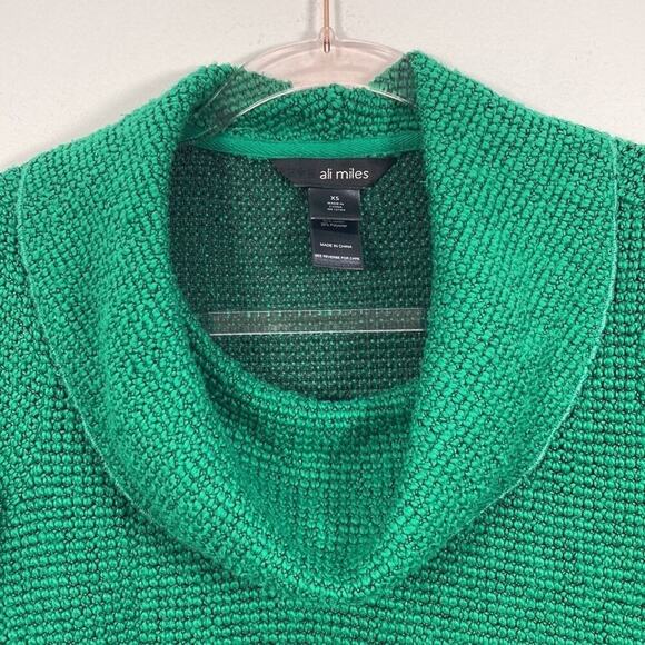 Ali Miles Cowl Neck Blouse Art to Wear Women's XS Green - Picture 2 of 9